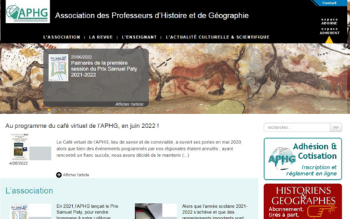 Couverture de Association des Professeurs d'Histoire et de Géographie